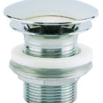 Bonde lavabo-vasque écoulement libre,clapet laiton chromé,H. 60mm,serrage 8 à 35