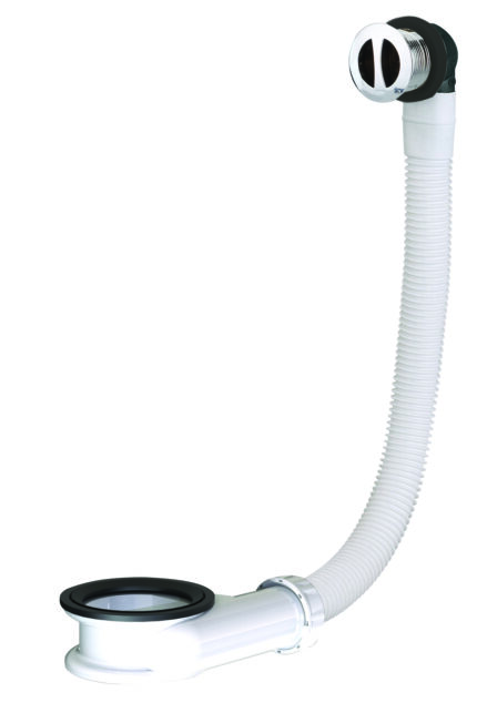 Trop-plein lavabo, Ø30x35mm, serrage de 0 à 25mm, intercalaire blanc H. 33mm
