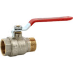 Vanne sphère laiton titré 4MS Bâtiment+ mâle femelle BSP poignée rouge DN1