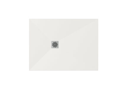 Polo+ receveur en stonex sans vidage avec grille 1000x800 blanc