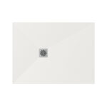 Polo+ receveur en stonex sans vidage avec grille 900x900 blanc