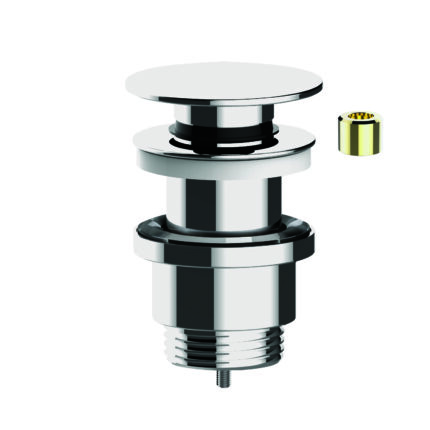 Bonde universelle lavabo digiclic, clapet laiton, H. 116mm serrage 10 à 80mm