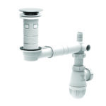 Equipement complet TBXP lavabo, extra-plat et réglable, clapet inox, siphon, NF
