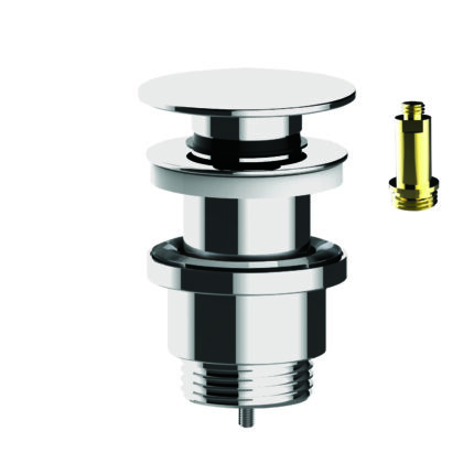 Bonde universelle lavabo laiton chromé,digiclic ou fixe,H. 116mm serrage 10 à 80