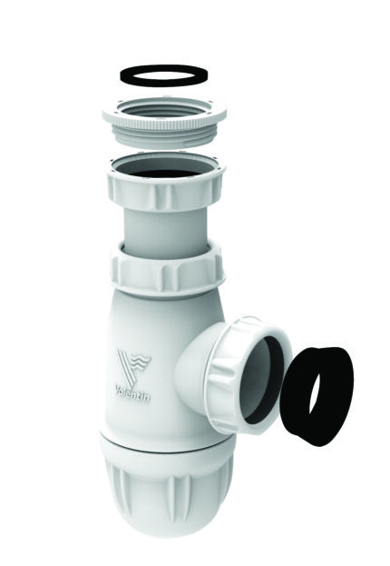 Siphon universel, H. réglable 62 à 97mm, entrée 11/2 ou 11/4 , sortie Ø32/40mm