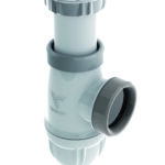 Siphon évier bi-matière avec joints intégrés CONNECTIC, réglable de 59 à 105mm