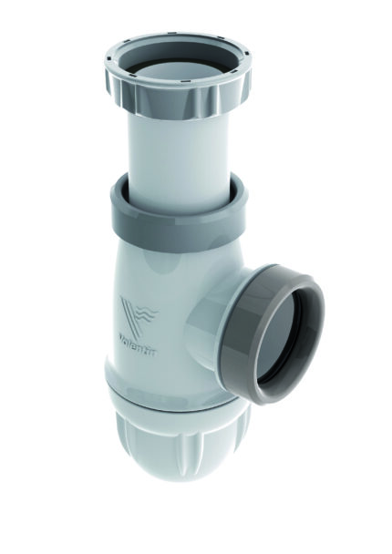 Siphon évier bi-matière avec joints intégrés CONNECTIC, réglable de 59 à 105mm