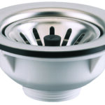 Bonde évier Ø90mm, panier inox Ø76mm, cuvette Ø114mm, serrage 0 à 22mm