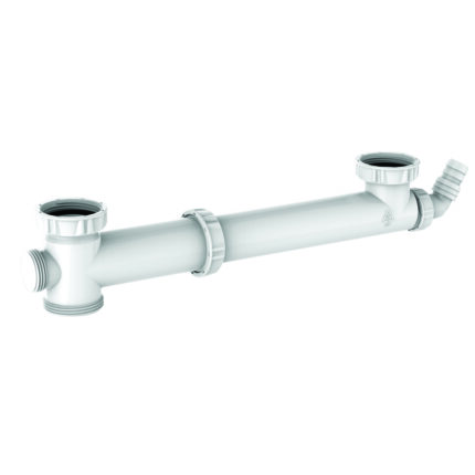 Tubulure évier 2 cuves, entraxe réglable 160 à 360mm, 1 prise