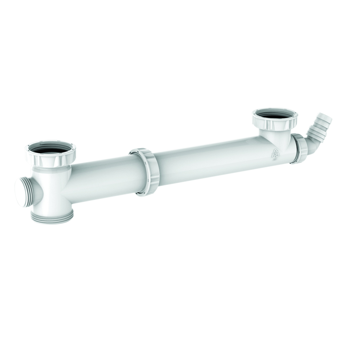 5063 Tubulure évier 2 cuves, entraxe réglable 160 à 360mm, 1 prise – Image 1