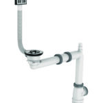 Vidage gain d'espace ELIPSO, pour évier 1 cuve Ø60mm, H. 89,5mm, avec trop-plein