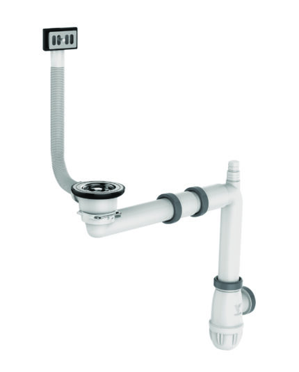 Vidage gain d'espace ELIPSO, pour évier 1 cuve Ø60mm, H. 89,5mm, avec trop-plein