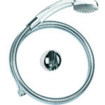 Kit douche 1 jet COBRA chromé, flexible métal 1,75mm, support mural sphérique