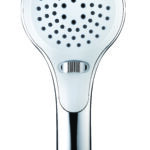 Douchette 3 jets chromé/blanc, INOUIE, système anti-calcaire