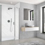 Paroi pivotante CARIBA CIPIG L80 2M argent poli v.clair clean