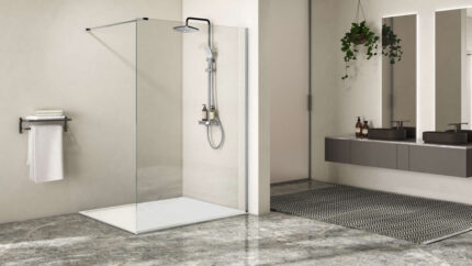 Paroi walk-in MELINA MITWE L120 2M argent poli v.clair clean