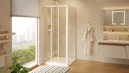 Paroi coulissante NALA NLCL3 L100 1.9M blanc v.clair clean