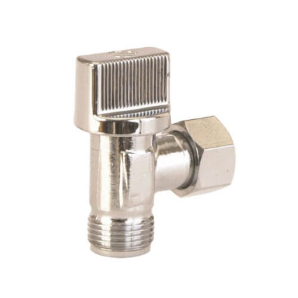 ROBINET RESERVOIR CHASSE EQUERRE 1/4 TOUR A BOISSEAU 3/8 CHROME MAT